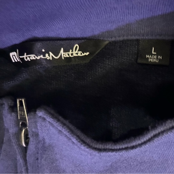 Travis Mathew men’s purple 1/4 zip pullover. Size large - Picture 2 of 3